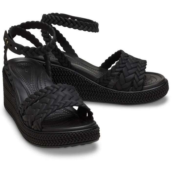 Жіночі Сандалі Crocs Brooklyn Woven Ankle Strap Wedge Black