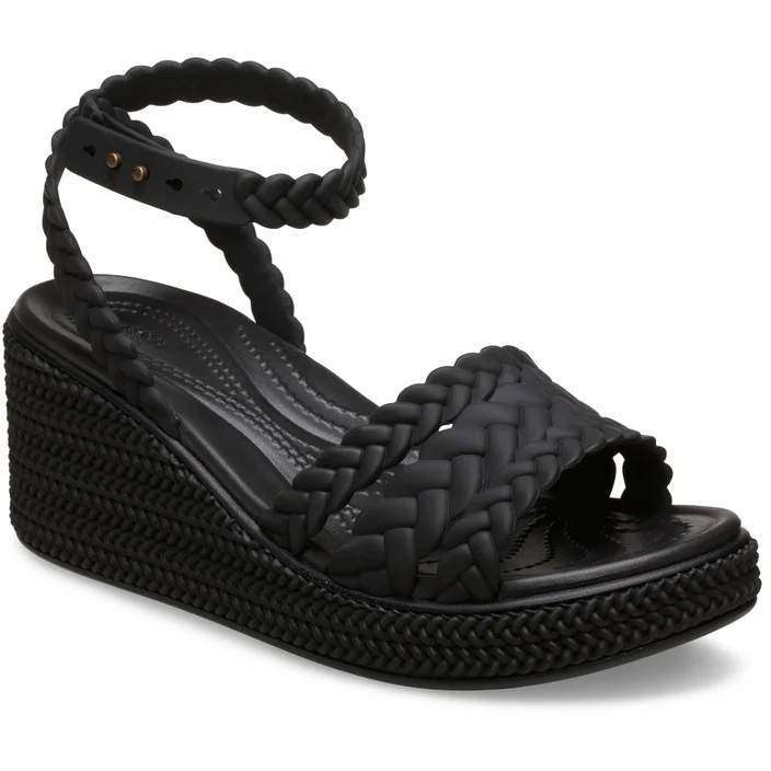 Жіночі Сандалі Crocs Brooklyn Woven Ankle Strap Wedge Black — фото 2