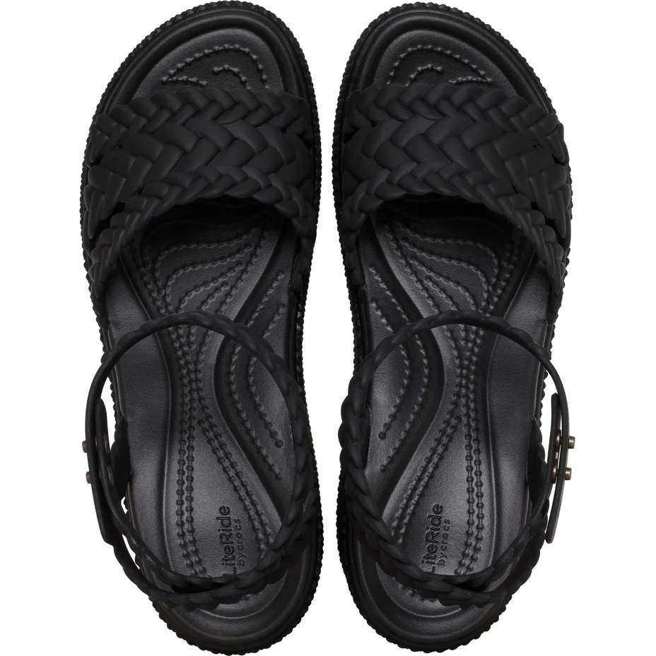 Жіночі Сандалі Crocs Brooklyn Woven Ankle Strap Wedge Black — фото 4