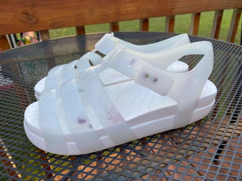 Жіночі Сандалі Crocs Splash Glossy Fisherman White/White — фото 4