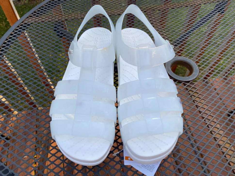 Жіночі Сандалі Crocs Splash Glossy Fisherman White/White — фото 5