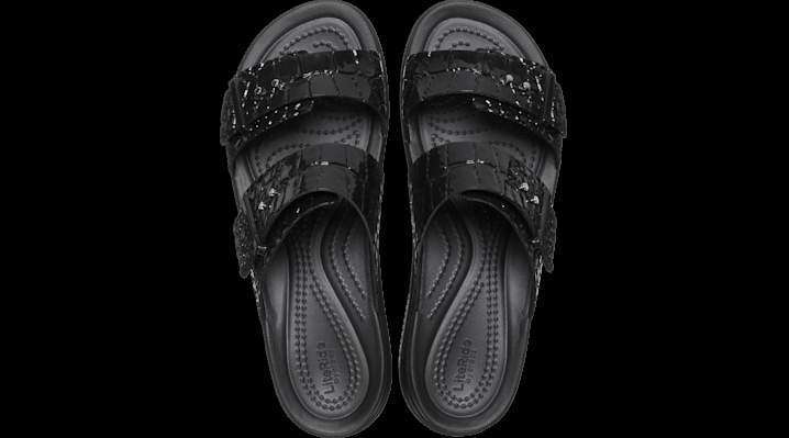 Жіночі шльопанці Crocs Brooklyn Croco Shine Buckle Black — фото 7