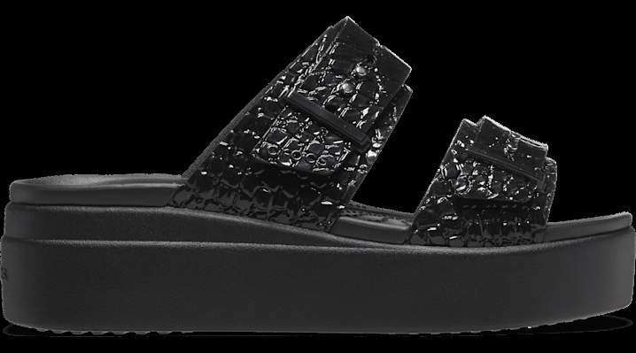 Жіночі шльопанці Crocs Brooklyn Croco Shine Buckle Black — фото 8