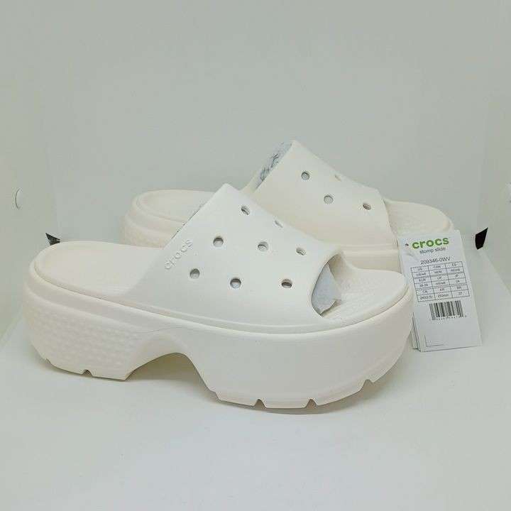 Жіночі шльопанці Crocs Stomp Slide Chalk — фото 7