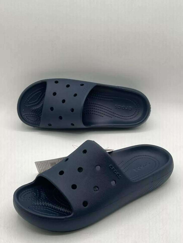 Чоловічі шльопанці Crocs Classic Slide V2 Navy — фото 12