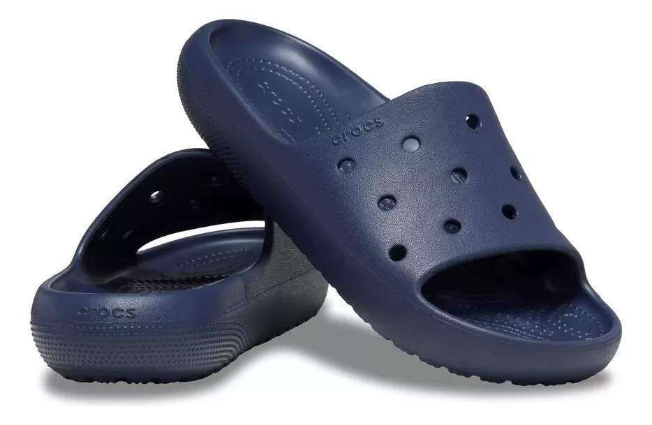 Чоловічі шльопанці Crocs Classic Slide V2 Navy — фото 5