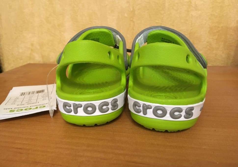 Дитячі сандалії для хлопчика Crocs Crocband Sandal Kids Volt Green/Smok — фото 11