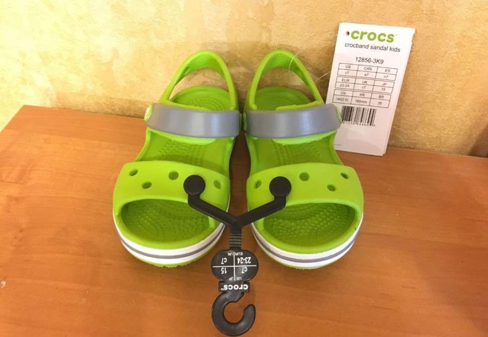 Дитячі сандалії для хлопчика Crocs Crocband Sandal Kids Volt Green/Smok — фото 7