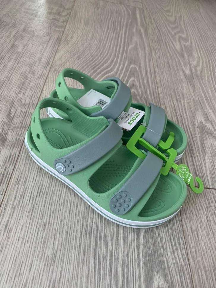 Дитячі сандалії для хлопчика Crocs Toddler Crocband™ Cruiser Sandal Fair Green / Dusty — фото 2
