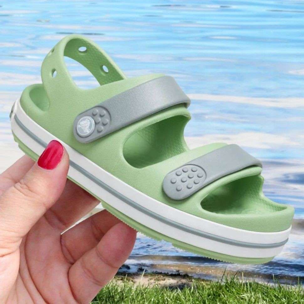 Дитячі сандалії для хлопчика Crocs Toddler Crocband™ Cruiser Sandal Fair Green / Dusty — фото 4
