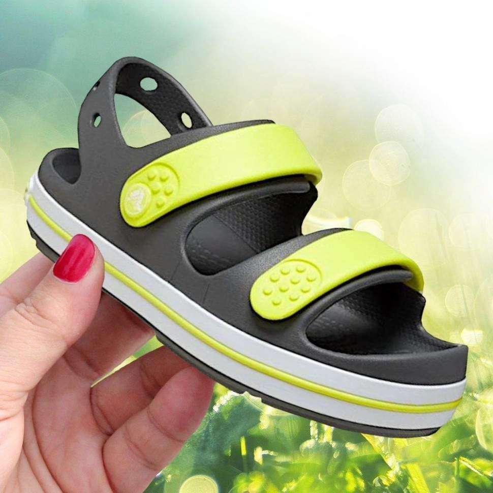Дитячі сандалії для хлопчика Crocs Toddler Crocband™ Cruiser Sandal clate grey\acidite — фото 2