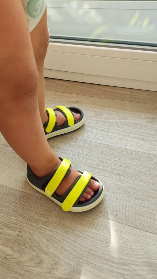 Дитячі сандалії для хлопчика Crocs Toddler Crocband™ Cruiser Sandal clate grey\acidite — фото 7