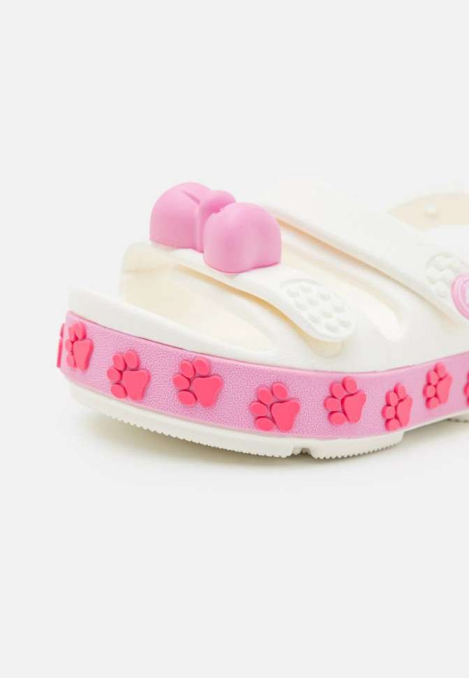 Crocs сандалі білі дитячі crocband cruiser pet sandal white pink tweed — фото 11