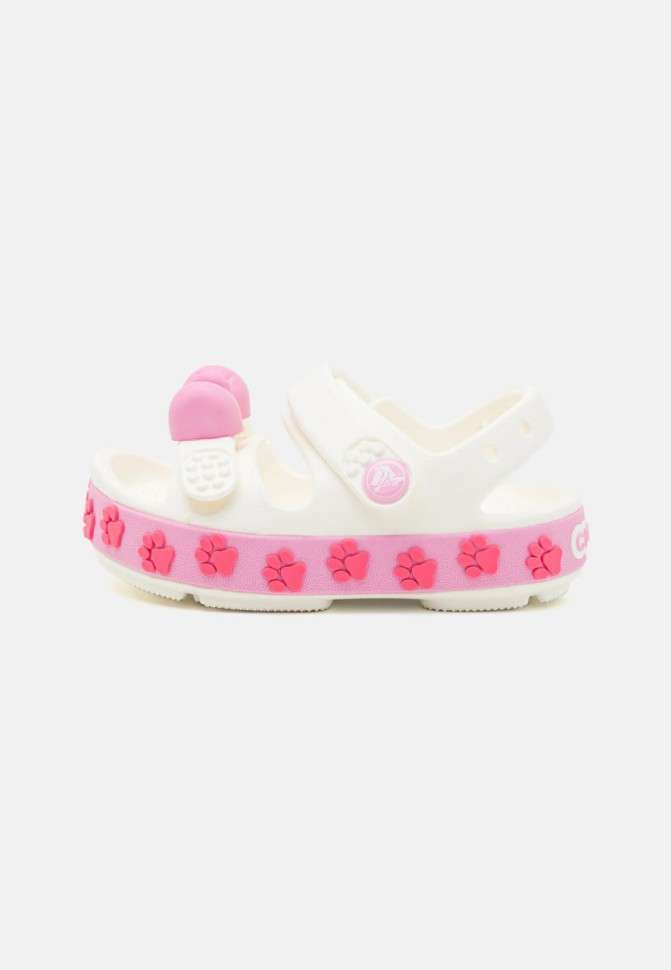 Crocs сандалі білі дитячі crocband cruiser pet sandal white pink tweed — фото 10