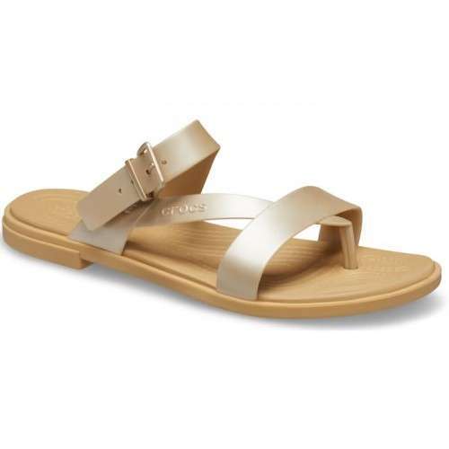 Жіночі в'єтнамки Crocs Tulum Metallic Toe Champagne — фото 3