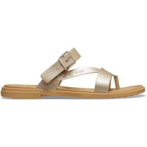 Жіночі в'єтнамки Crocs Tulum Metallic Toe Champagne — фото 4