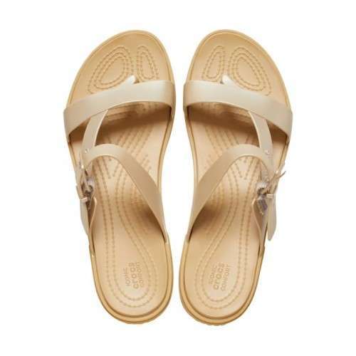 Жіночі в'єтнамки Crocs Tulum Metallic Toe Champagne — фото 5