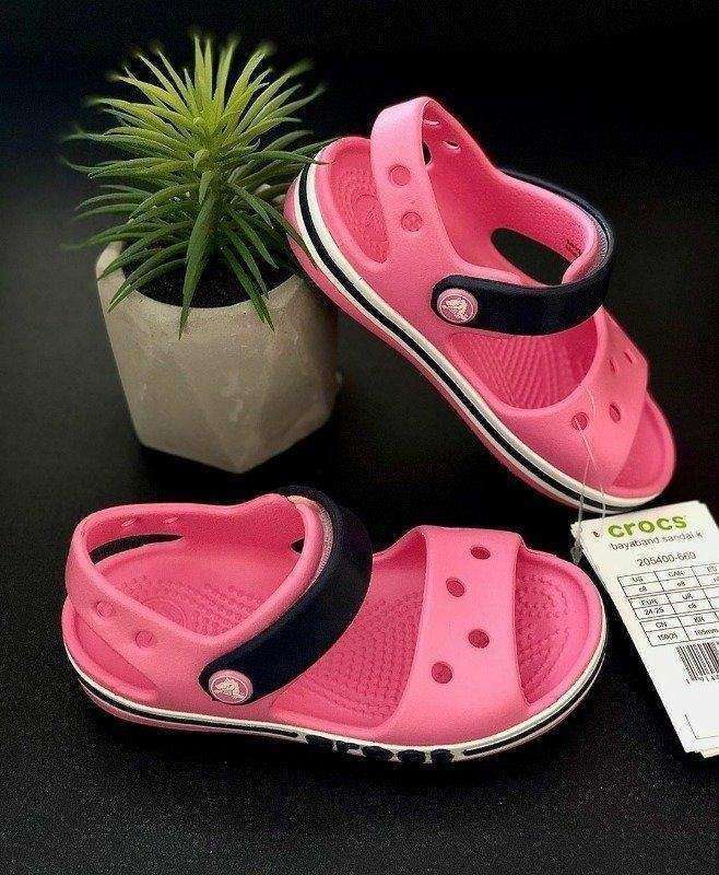 Дитячі сандалії для дівчинки Crocs Bayaband Sandal Kids Pink Lemonade — фото 3
