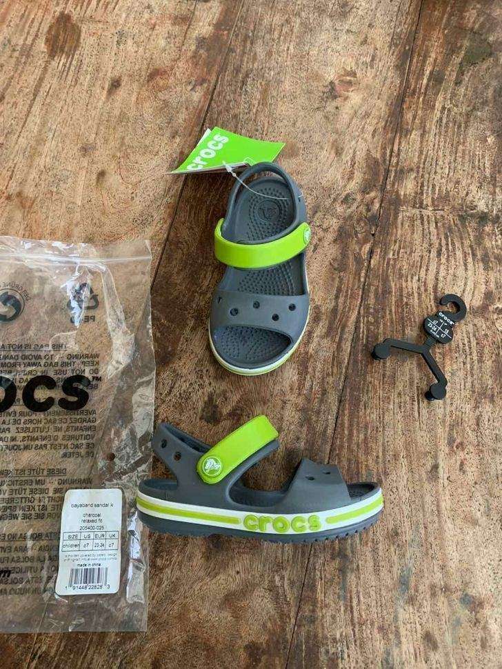 Дитячі сандалії для хлопчика Crocs Bayaband Sandal Kids Charcoal — фото 2