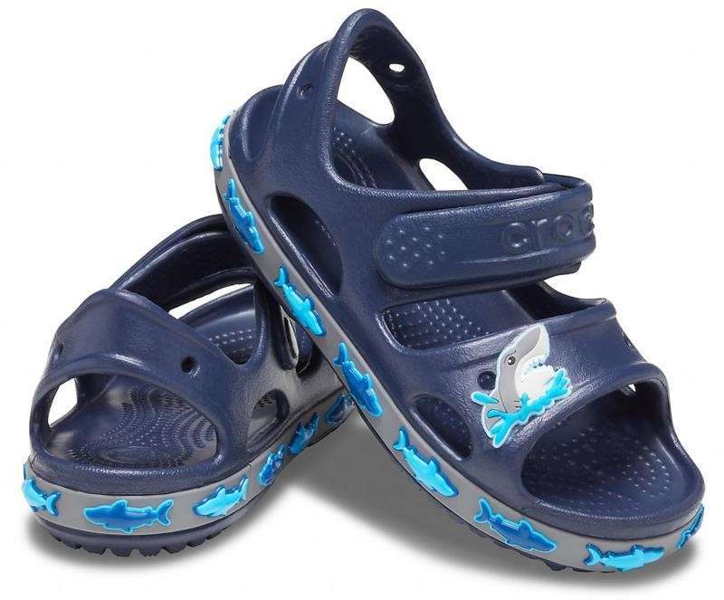 Дитячі сандалії для хлопчика Crocs Fun Lab Shark Band Sandal Navy
