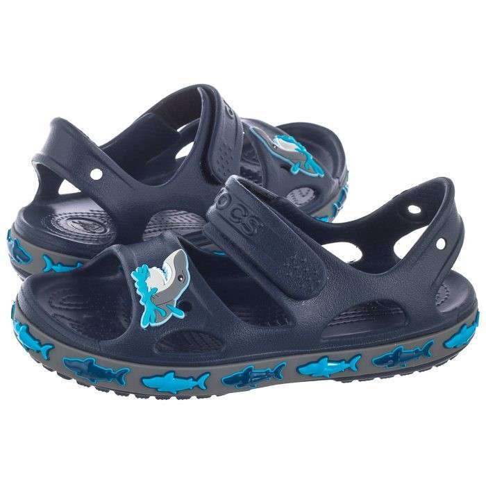 Дитячі сандалії для хлопчика Crocs Fun Lab Shark Band Sandal Navy — фото 11