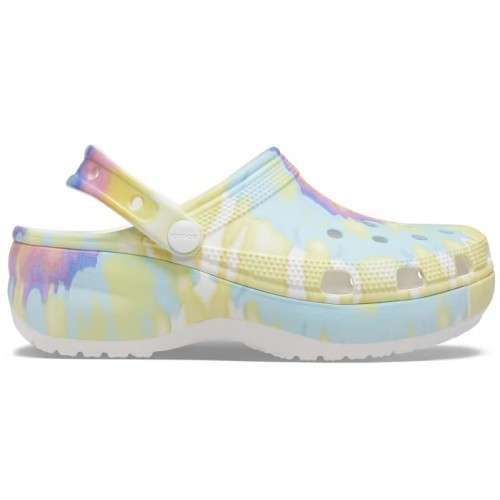 Жіночі Crocs Women's Classic Platform Tie-Dye Graphic Clog White / Multi — фото 3