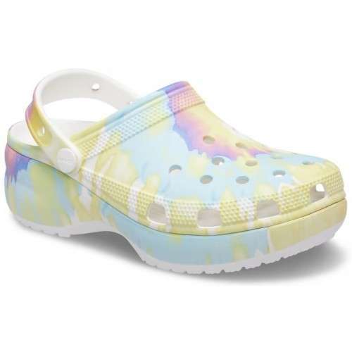 Жіночі Crocs Women's Classic Platform Tie-Dye Graphic Clog White / Multi — фото 5