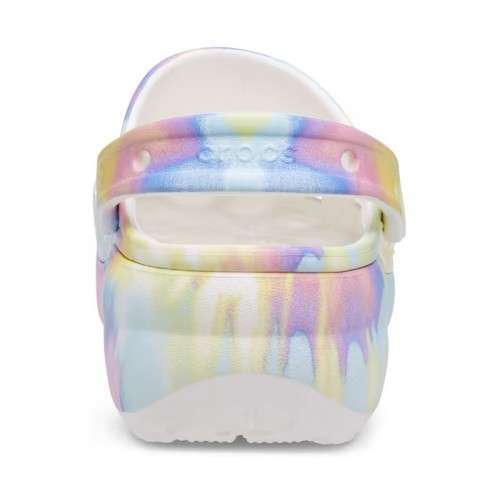 Жіночі Crocs Women's Classic Platform Tie-Dye Graphic Clog White / Multi — фото 6