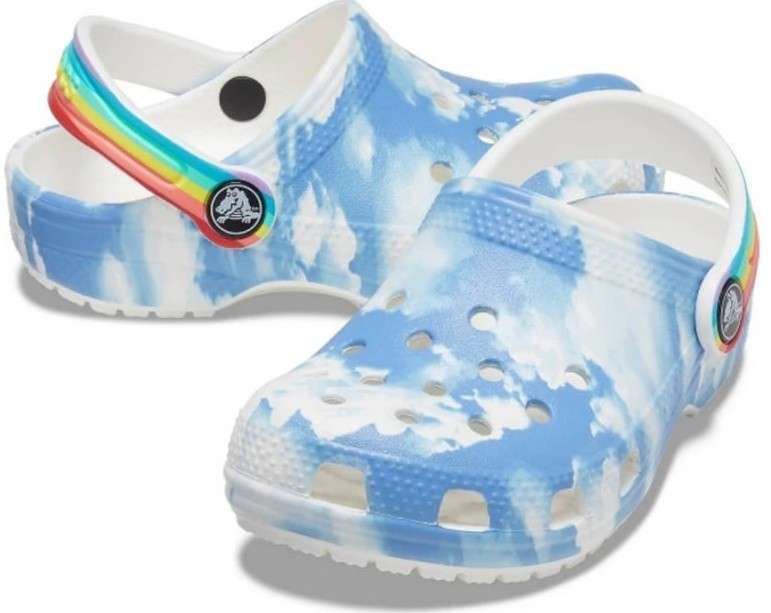 Дитячі Crocs для дівчинки Child Kids' Classic Graphic Clog White Rainbow — фото 1