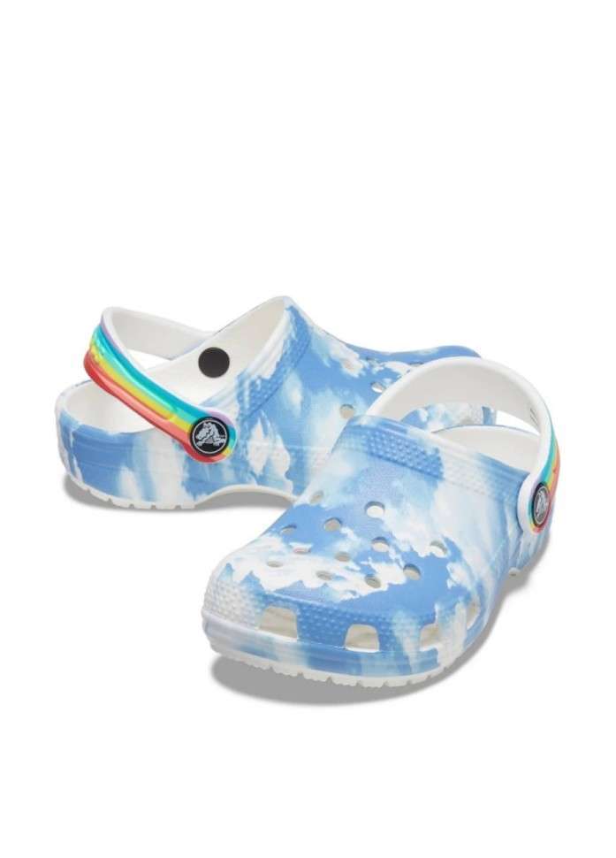 Дитячі Crocs для дівчинки Child Kids' Classic Graphic Clog White Rainbow — фото 6