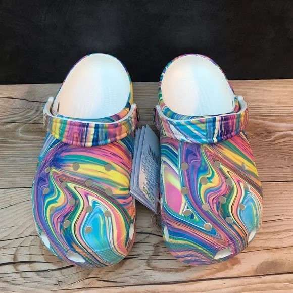 Дитячі Crocs для дівчинки Classic Kids Tie Dye clog — фото 10