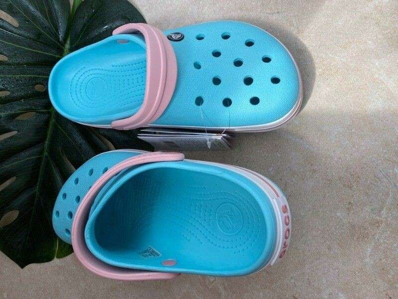 Дитячі Crocs для дівчинки Crocband Kids Ice Blue/White — фото 8