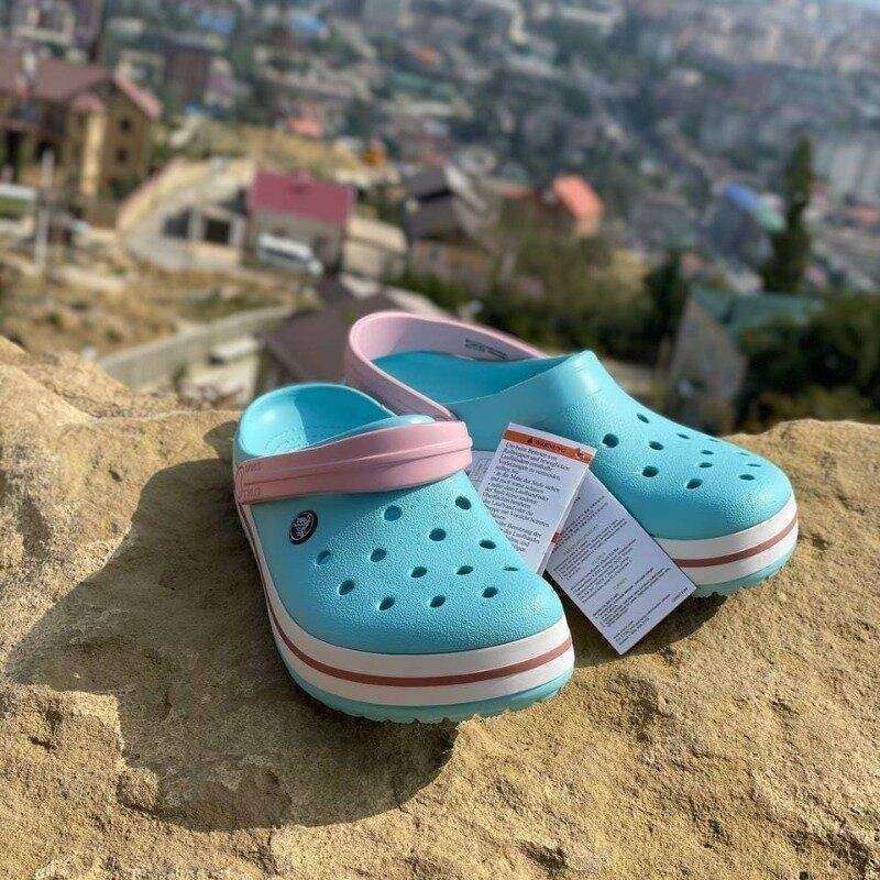 Дитячі Crocs для дівчинки Crocband Kids Ice Blue/White — фото 9