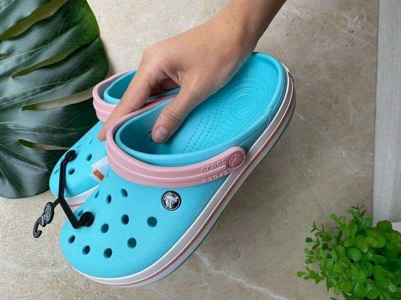 Дитячі Crocs для дівчинки Crocband Kids Ice Blue/White — фото 10