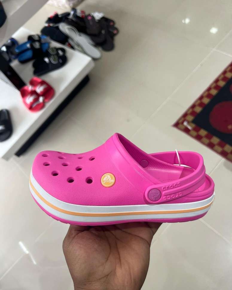 Дитячі Crocs для дівчинки Crocband Kids Electric Pink / Cantaloupe — фото 2