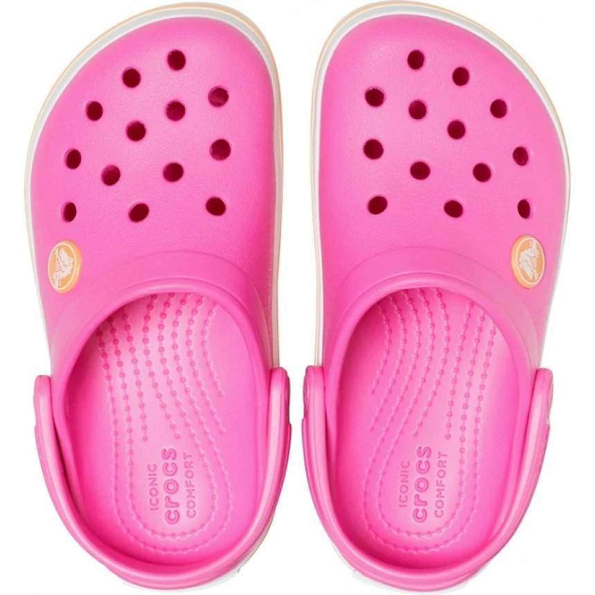 Дитячі Crocs для дівчинки Crocband Kids Electric Pink / Cantaloupe — фото 5