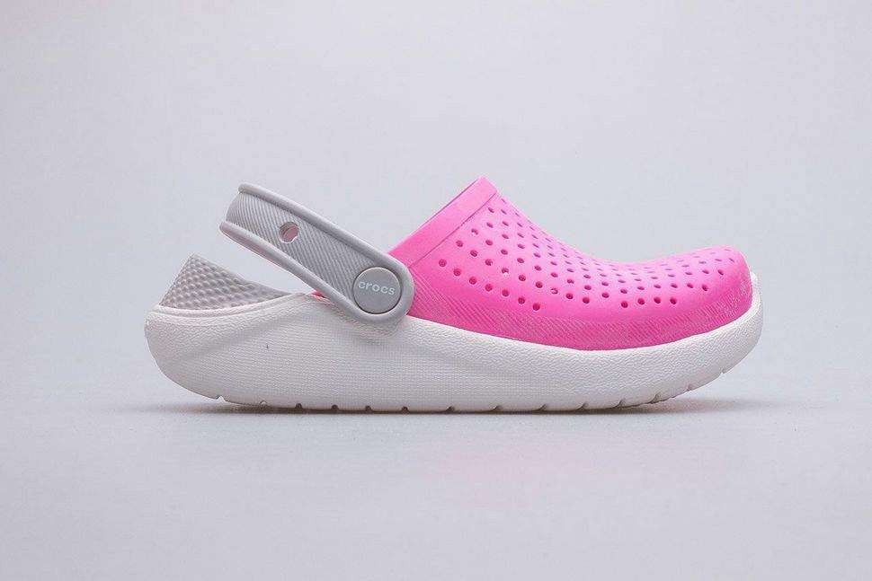 Дитячі Crocs для дівчинки LiteRide Clogs Electric Pink/White — фото 4
