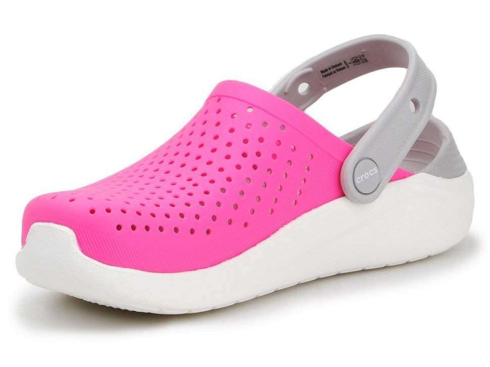 Дитячі Crocs для дівчинки LiteRide Clogs Electric Pink/White — фото 8