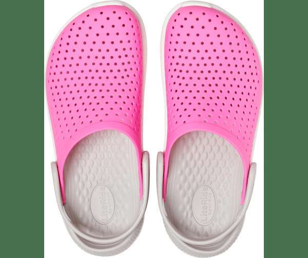 Дитячі Crocs для дівчинки LiteRide Clogs Electric Pink/White — фото 9
