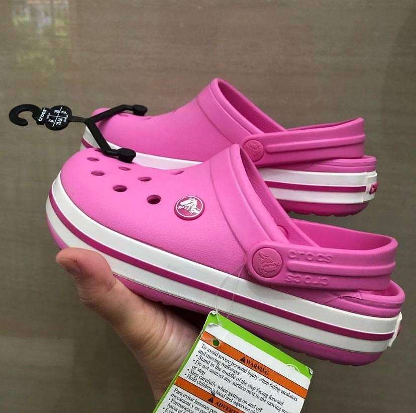 Дитячі Crocs для дівчинки Crocband Electric Pink/White — фото 3