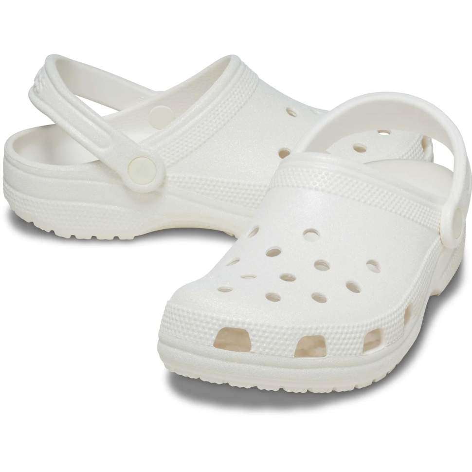 Crocs Класік Клог Білі Глітер Classic Clog Glitter White — фото 1