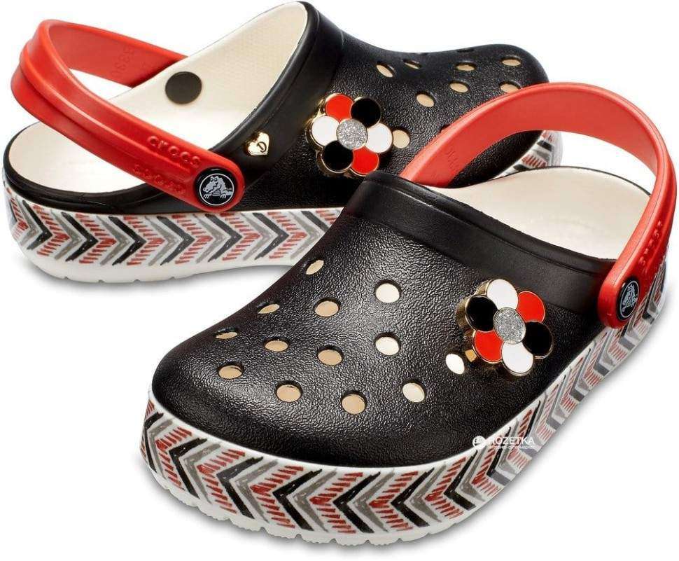 Дитячі Crocs-сабо для Дівчинки Crocs Drew X Crocband Chevron Clog Black/White
