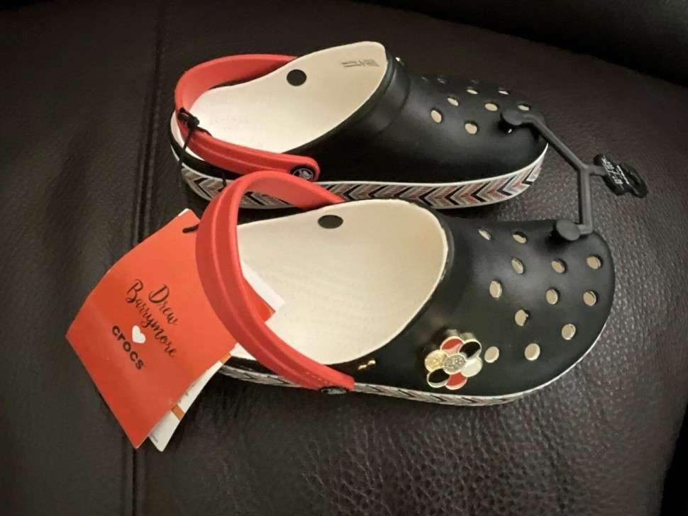 Дитячі Crocs-сабо для Дівчинки Crocs Drew X Crocband Chevron Clog Black/White — фото 5
