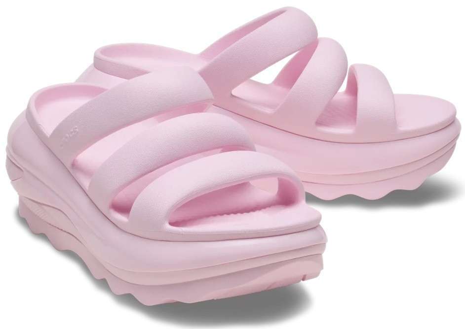 Жіночі шльопанці Crocs Mega Crush Triple Strap Pink Milk