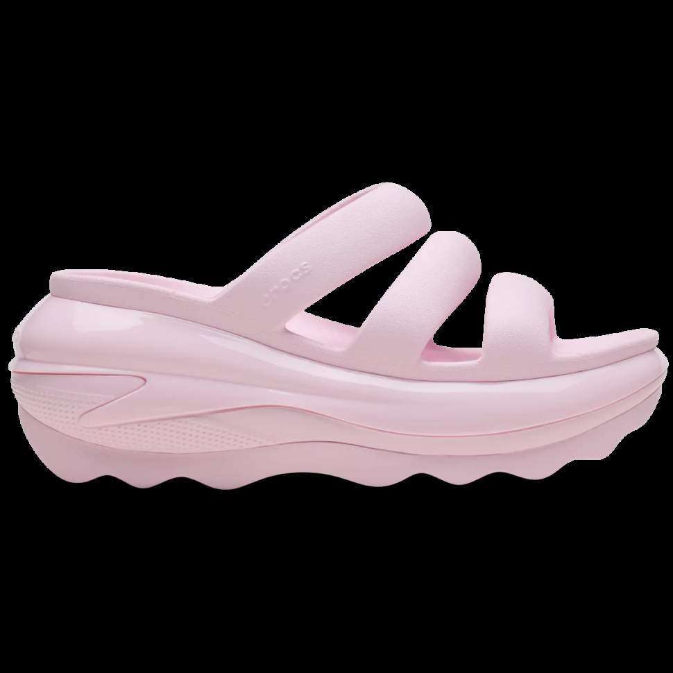 Жіночі шльопанці Crocs Mega Crush Triple Strap Pink Milk — фото 2
