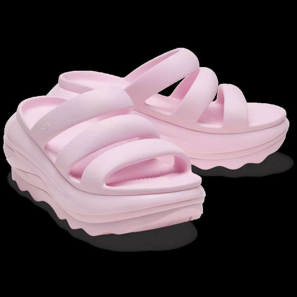 Жіночі шльопанці Crocs Mega Crush Triple Strap Pink Milk — фото 3