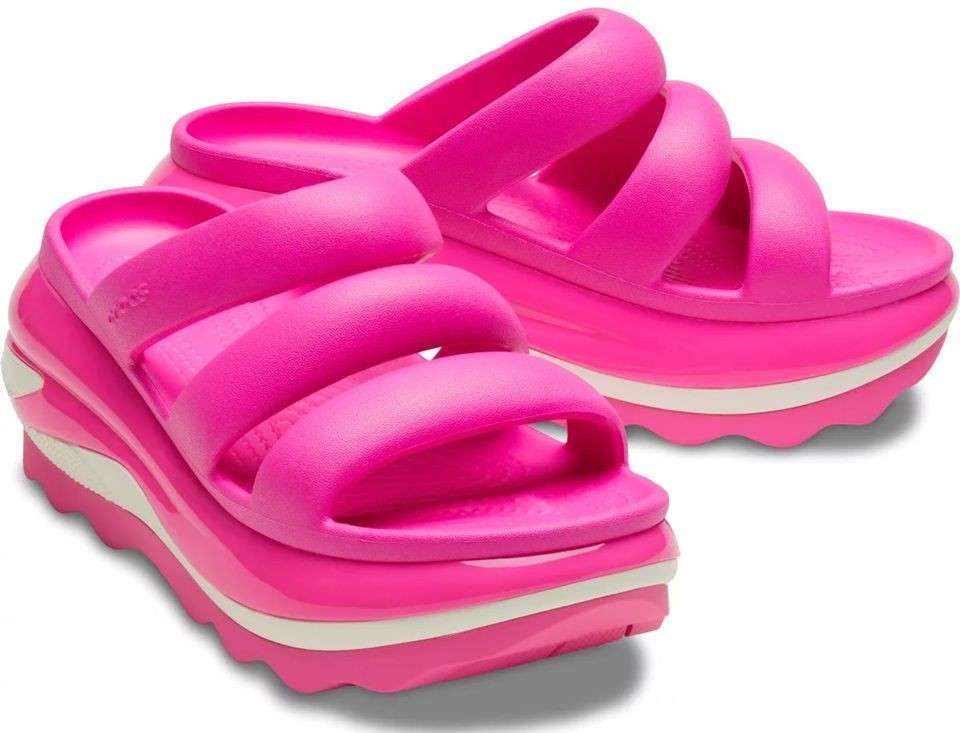 Жіночі шльопанці Crocs Mega Crush Triple Strap Pink — фото 1