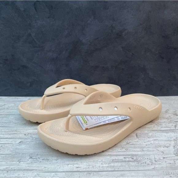 Crocs Классік шльопанці Бежеві Classic Flip v2 Bone — фото 13