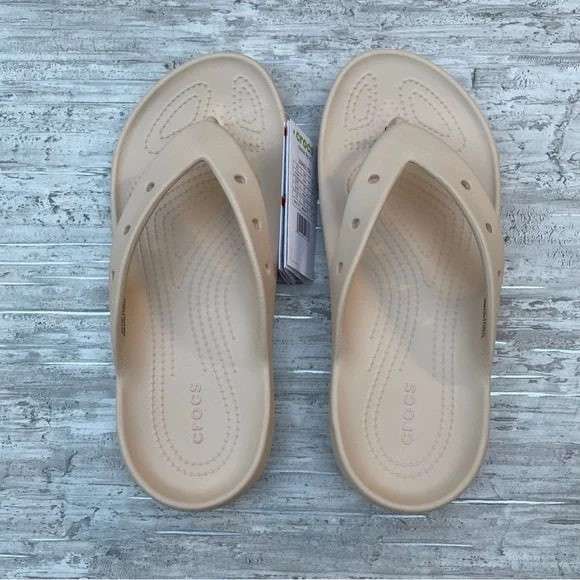 Crocs Классік шльопанці Бежеві Classic Flip v2 Bone — фото 9