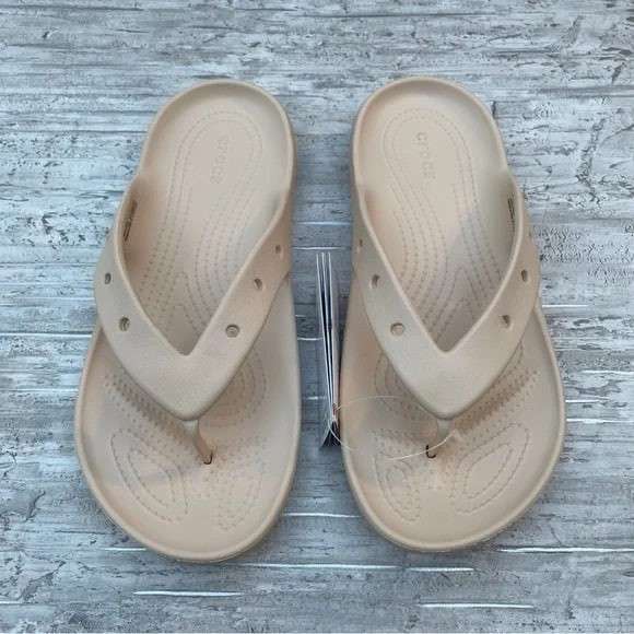 Crocs Классік шльопанці Бежеві Classic Flip v2 Bone — фото 10